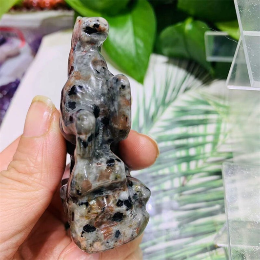 2.3" Natural Yooperlite horse Quartz Crystal stone animal skull Reiki gift 1pc