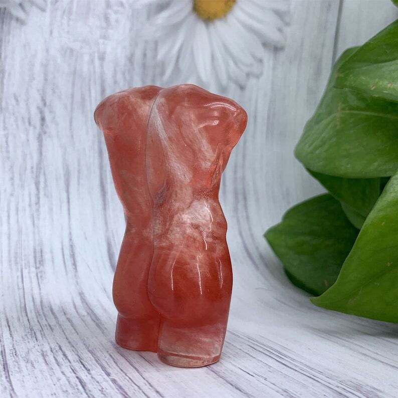 1PC Red melting stone Male Models Crystal Decoration Reiki Heal Collection gift