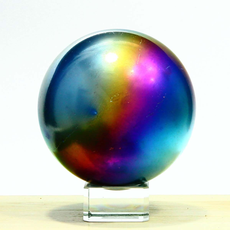 811g Natural Crystal Electroplated Rainbow Crystal Ball Quartz Sphere Healing