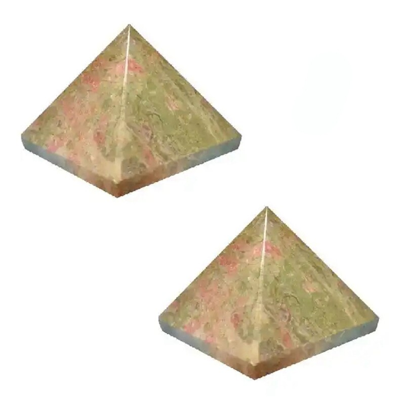 Natural Unakite Epidote Quartz Crystal Energy Tower Chakra Mineral Pyramid Gift