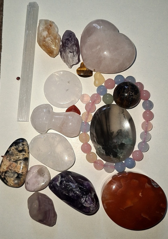 Crystal Mixed Bundle JobLot Sphere Large Heart Palmstone Bracelet Worry Stone...