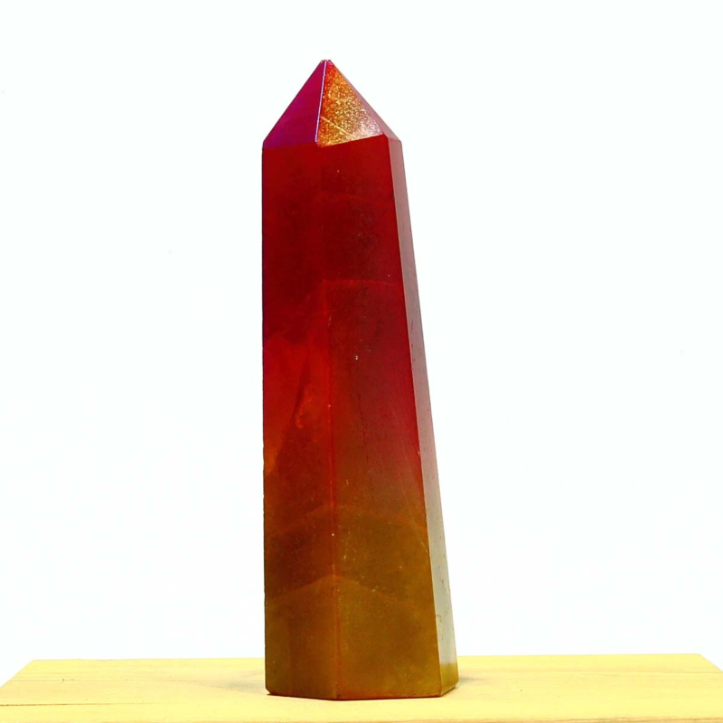 263g Electroplated Natural Crystal Quartz Tower Crystal Point rainbow Healing