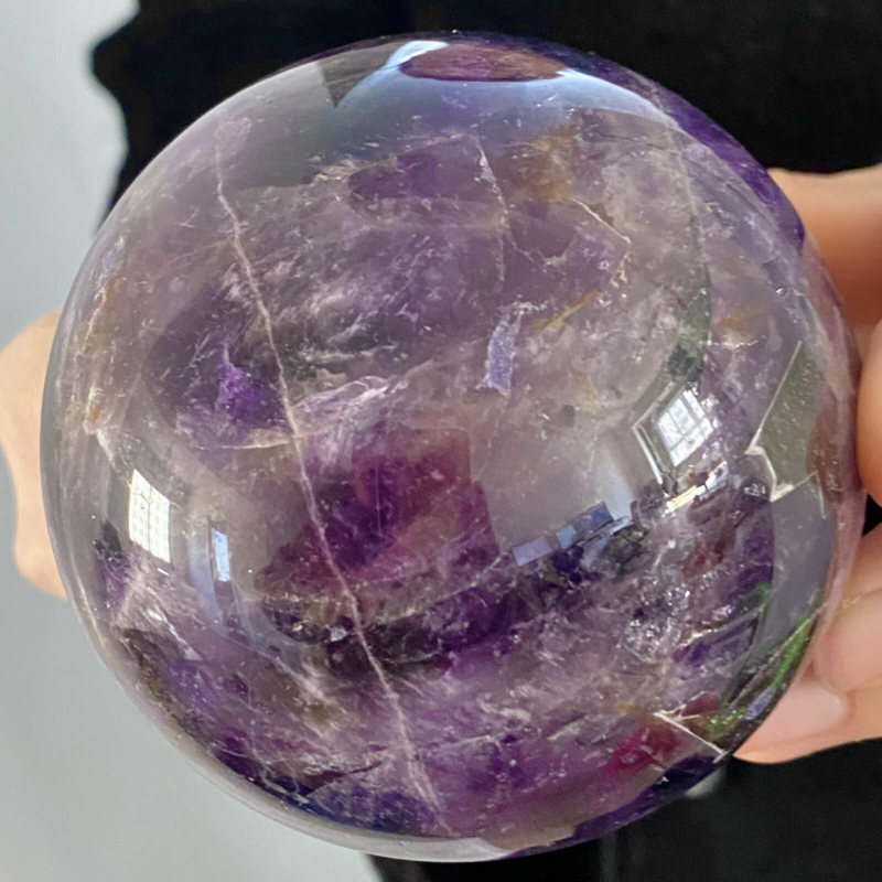 1.73LB Rare High Quality Purple  Amethyst Quartz Crystal Sphere Healing Bal