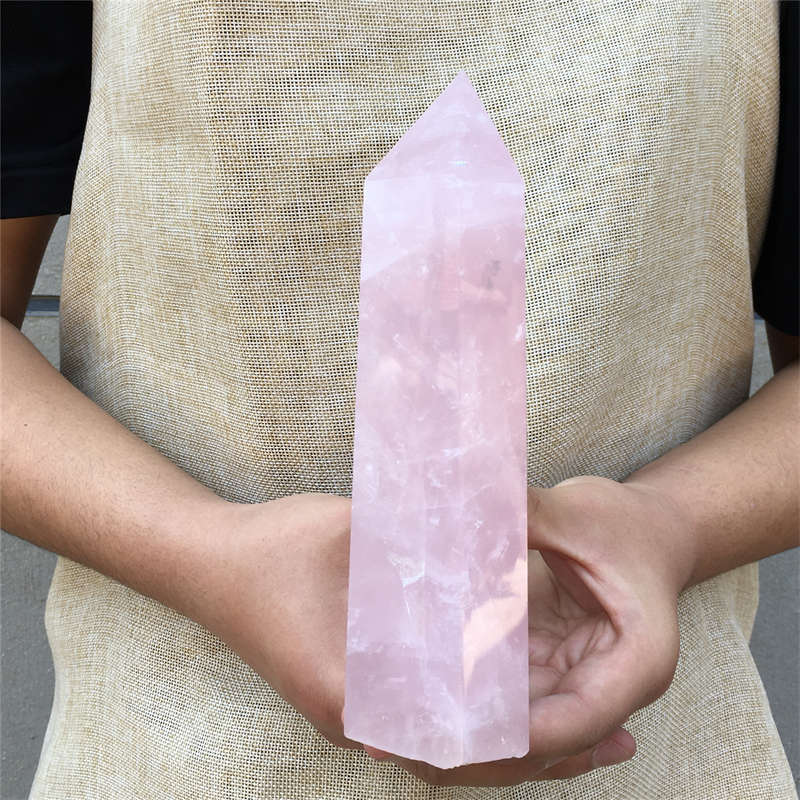 1.19kg Natural Rose quartz obelisk quartz cystal wand point gem healing