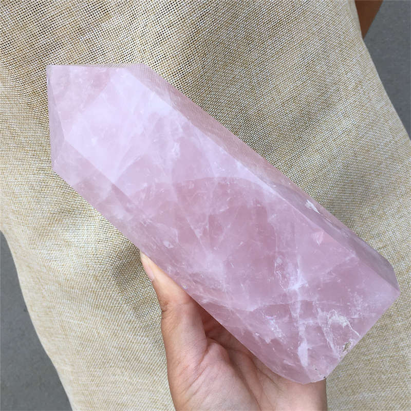 1.19kg Natural Rose quartz obelisk quartz cystal wand point gem healing