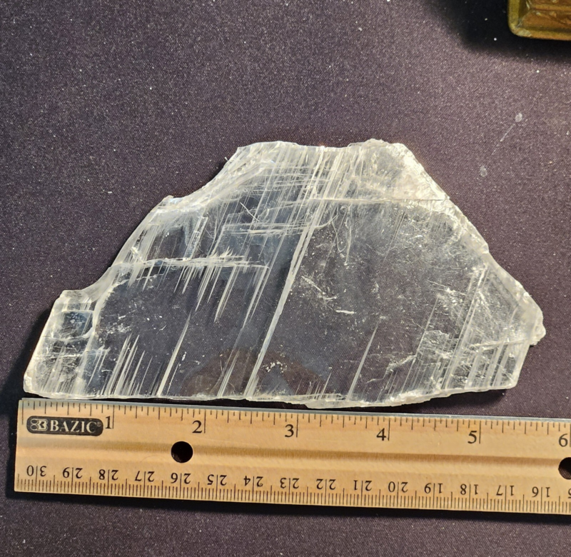 Natural Selenite Window Crystal Slab Raw Gypsum Plate Healing Reiki Mineral 142g