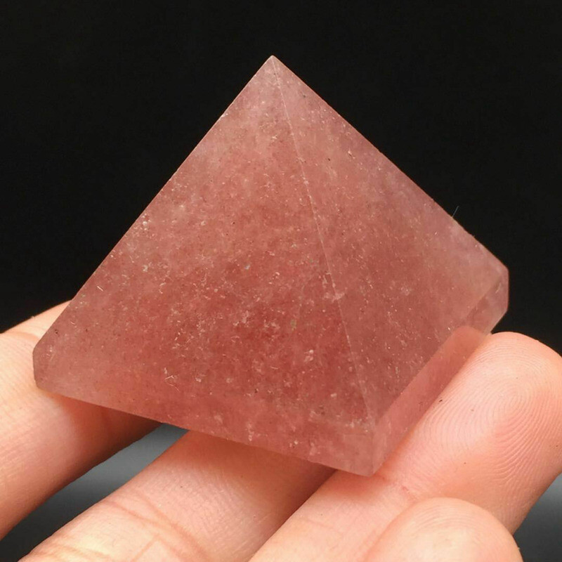 1Pc Natural Strawberry Quartz Energy Tower Crystal Chakra Healing Rock Pyramid