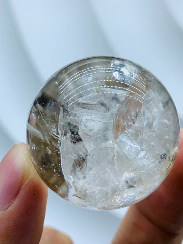 Herkimer Diamond Enhydro Crystal Magic Ball 36MM &big moving water droplet 36g