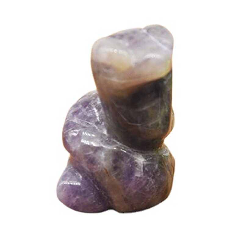 Natural Quartz Crystal Skull Carved Snake Healing Stone Viper Cobra Animal Decor