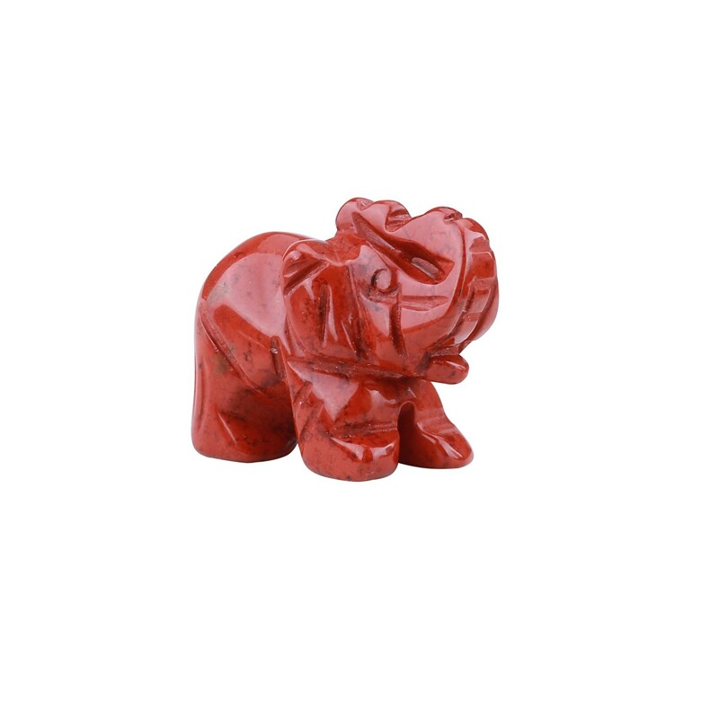 Natural Quartz Crystal Skull Carved Elephant Healing Gemstone Animal Sculpture