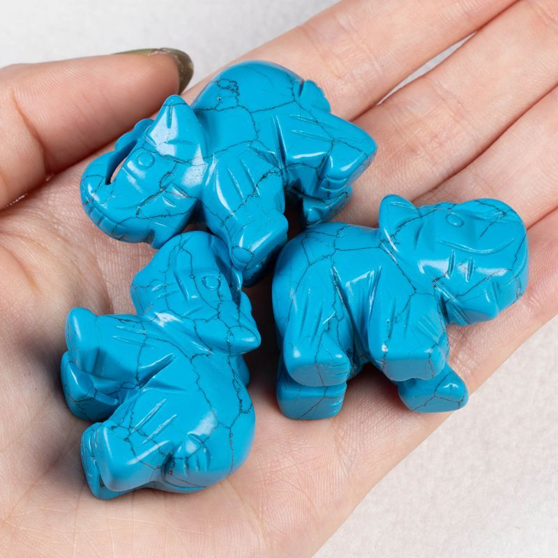 Natural Quartz Baby Elephant Stone Crystal Healing Carved Gemstone Animal Decor