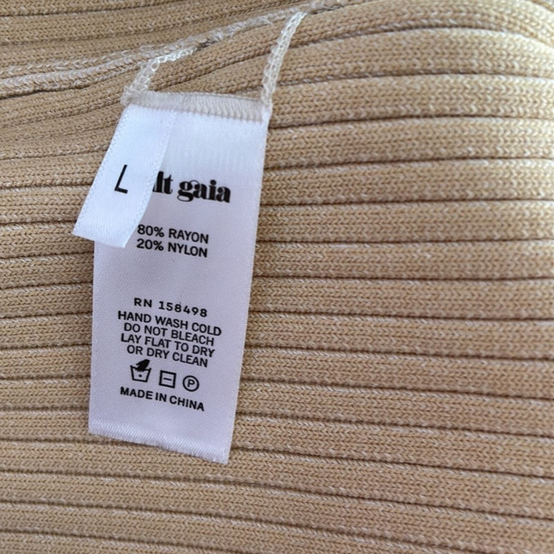 NWT Cult Gaia Knitted Liora Front Wrap Midi Dress in Off White Sand Size Large
