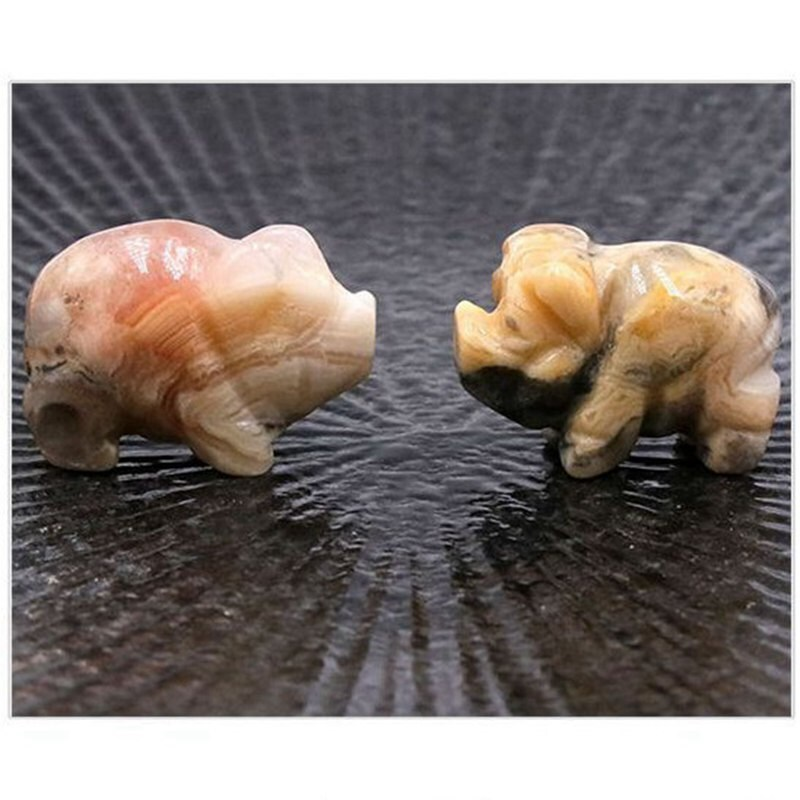 Natural Crystal Pig Animal Carved Cute Piglet Quartz Gemstone Piggy Healing Gift