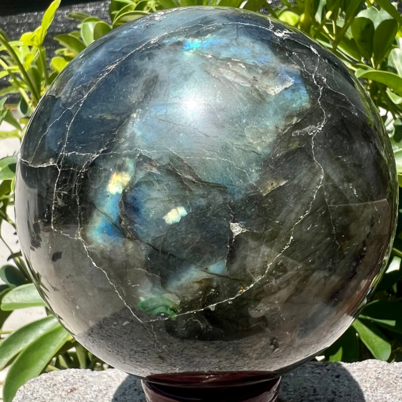 3.98LB Natural elongated quartz crystal energy healing ball