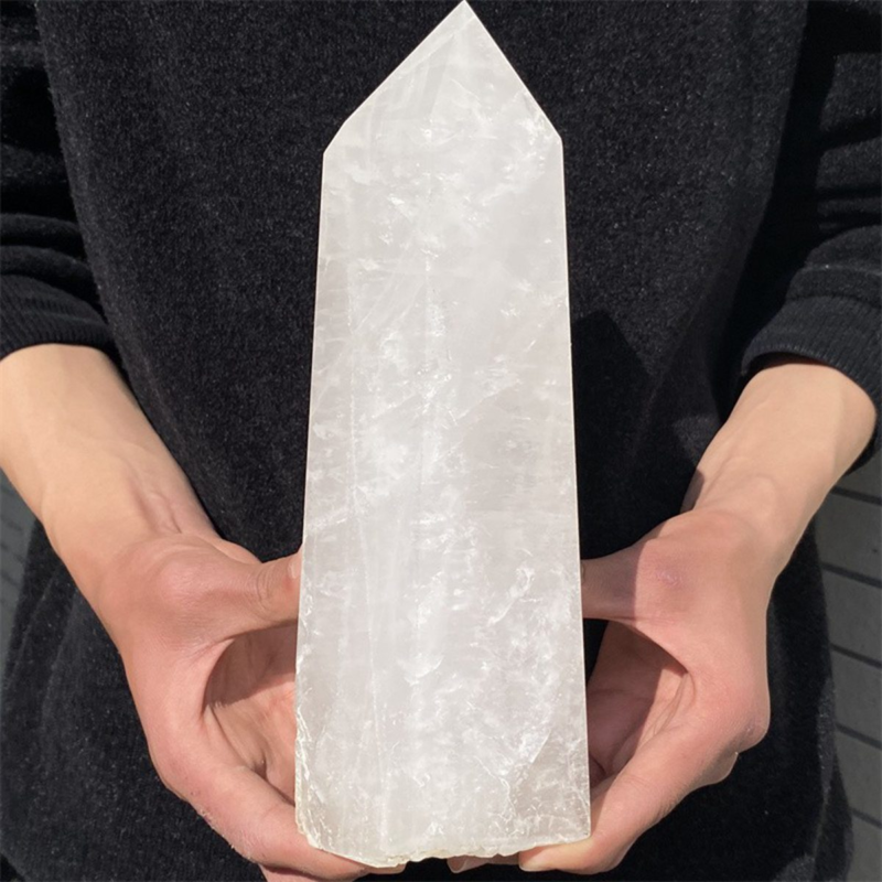 2550gNatural  White Quartz Obelisk Crystal Wand Point Healing Mineral Stone