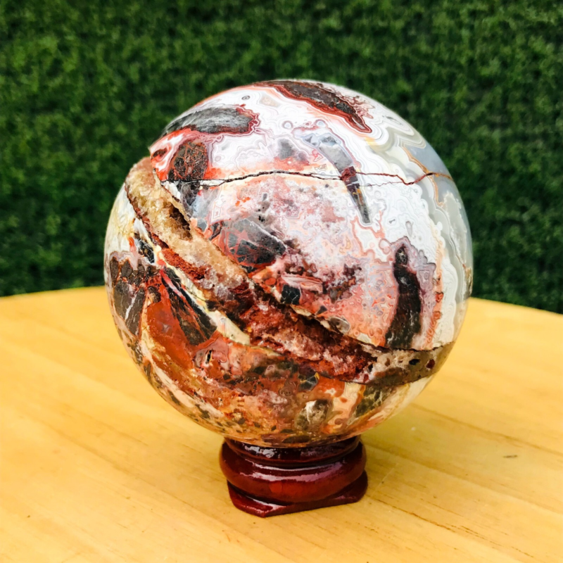 249GNatural Mexican Quartz Ball Crystal Ball Mineral Specimen Repair