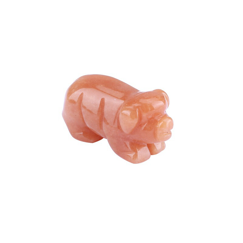1.5'' Natural Quartz Crystal Cute Baby Piggy Hand Carved Healing Animal Decor