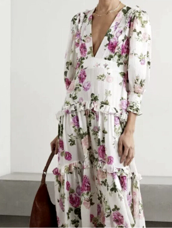 LoveShackFancy  lorencia roses long maxi dress XS 2  NWT $700