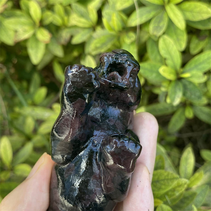 1pc Natural garnet leopard skull hand carved Quartz Crystal skull Reiki Healing