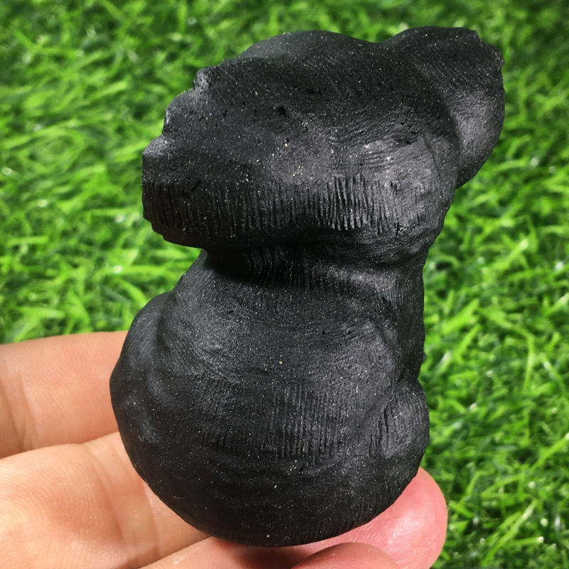 2.3“ Natural Hand Carved Quartz Crystal Obsidian Skull Reiki koala 1PC