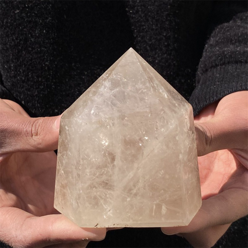 650gNatural  White Quartz Obelisk Crystal Wand Point Healing Mineral Stone