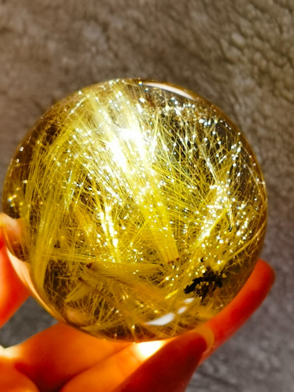 Museum Collection Tibetan High Altitude Gold Rutilated Ball Sphere Orb Gem 2.4'