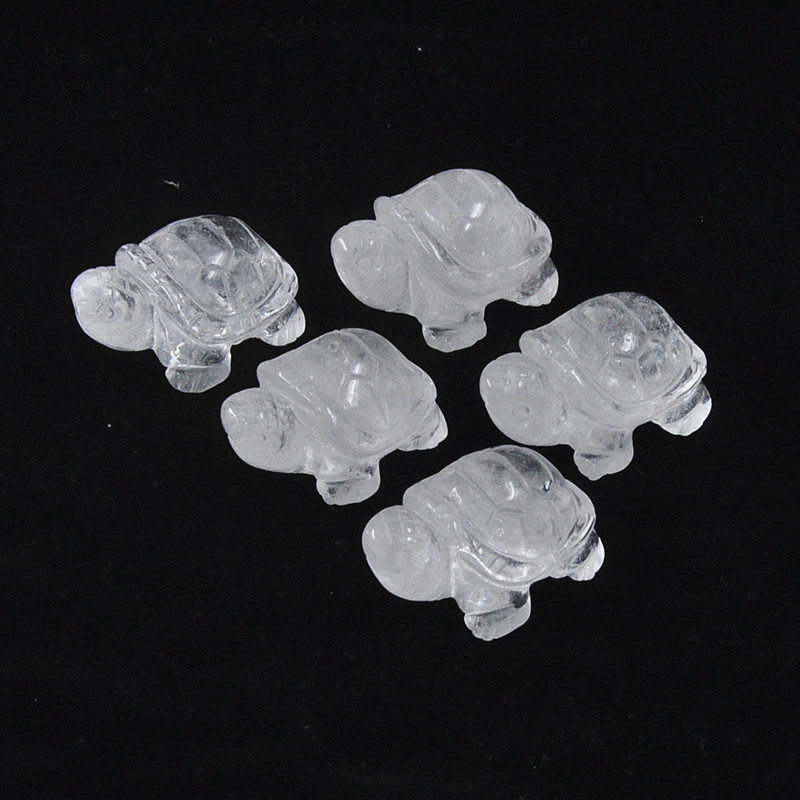 Natural Quartz Carved Longevity Tortoise Crystal Healing Gemstone Animal Turtle