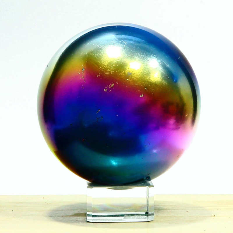 841g Natural Crystal Electroplated Rainbow Crystal Ball Quartz Sphere Healing