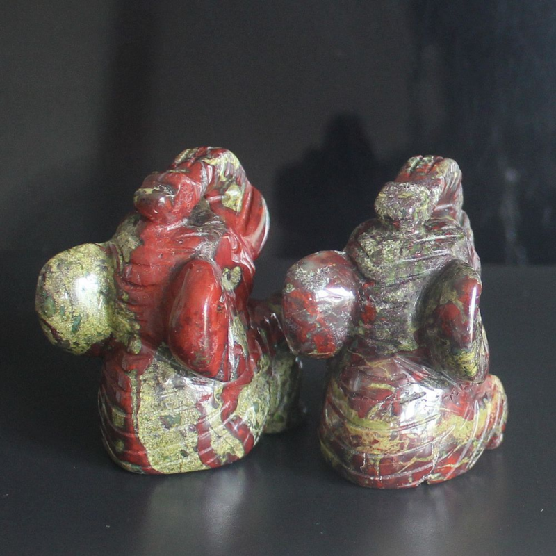 Carved gemstone crystal sitting elephant figurine animal carving home decor 2''