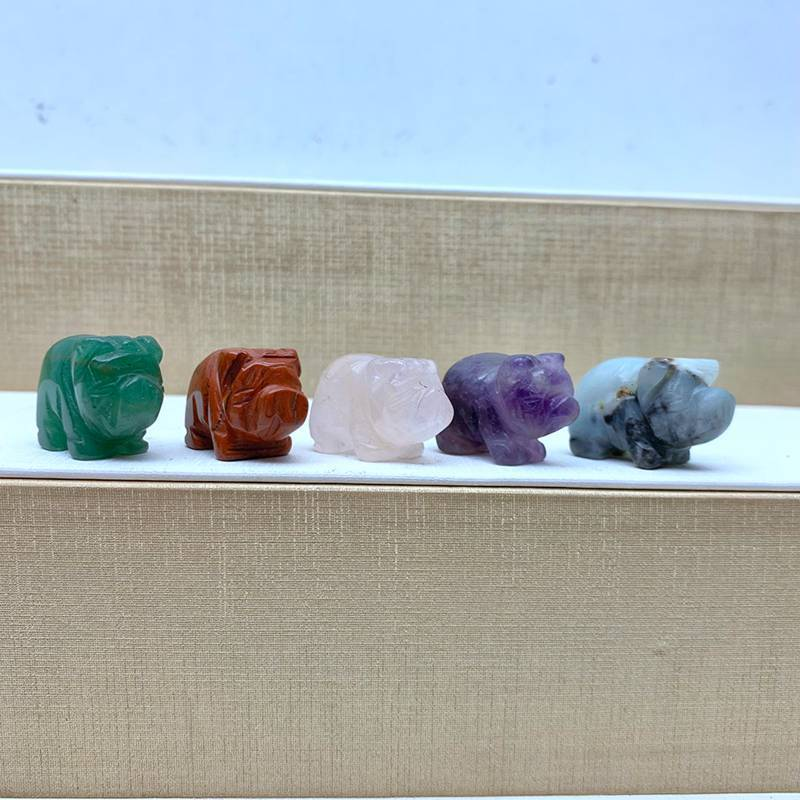 Natural Crystal Pig Animal Carved Cute Piglet Quartz Gemstone Piggy Healing Gift