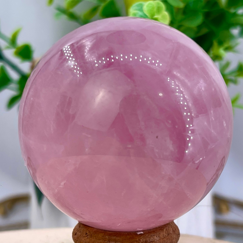 243G Natural Crystal Pink Rose Chakra Quartz Sphere healing ball Specimen