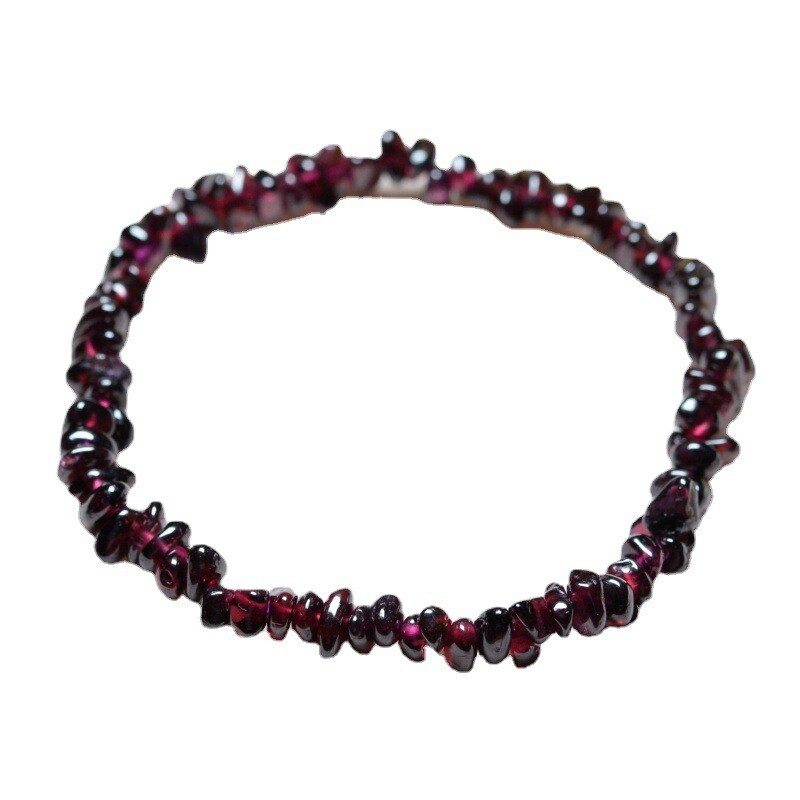 Natural Red Garnet Quartz Crystal Chakra Chip Stone Stretch Bracelet Reiki Gift