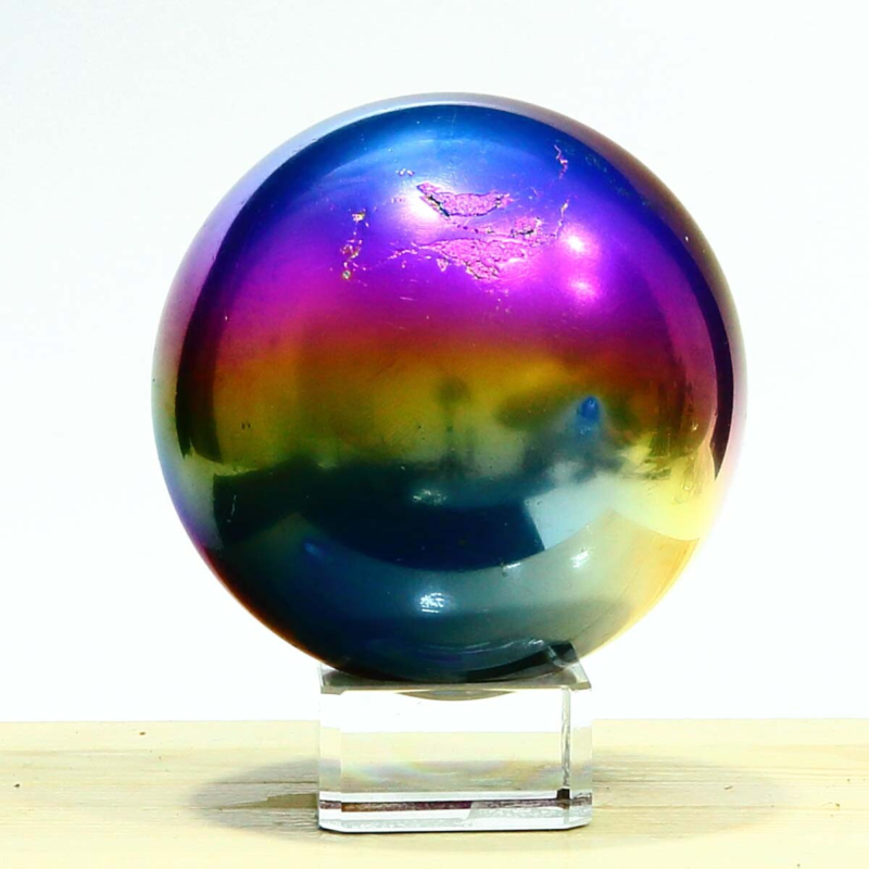 601g Crystal Electroplated Rainbow Crystal Ball Quartz Sphere Energy Healing