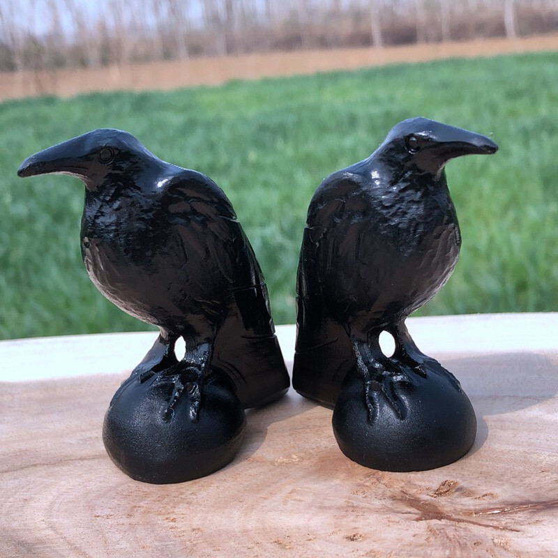 Natural obsidian crystal hand carved Raven skull Quartz reiki Decoration 1pc