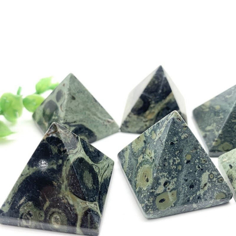 Natural Peacock Eye Quartz Crystal Pyramid Malachite Stone Energy Tower Healing