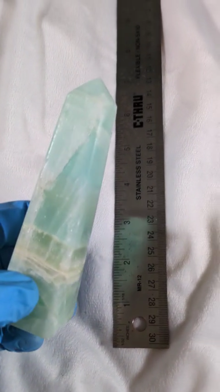 200g Caribbean Calcite Tower Natural Crystal Blue Aqua Material