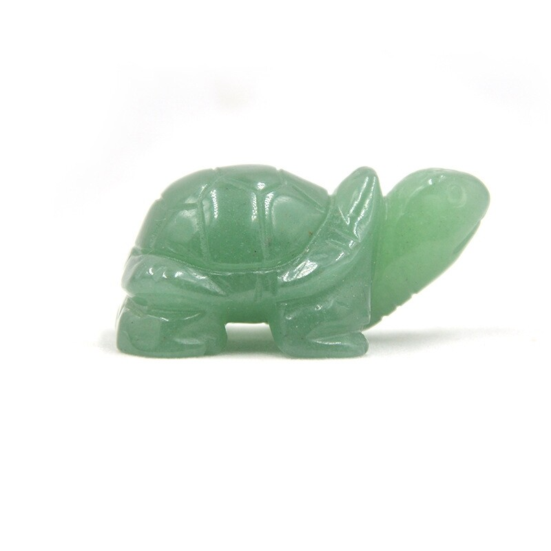 Natural Quartz Carved Longevity Tortoise Crystal Healing Gemstone Animal Turtle