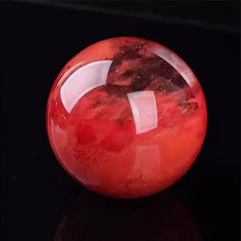 HOT Natural Healing Stone Rare Red Melting Crystal Ball Gemstone Sphere W/ Stand
