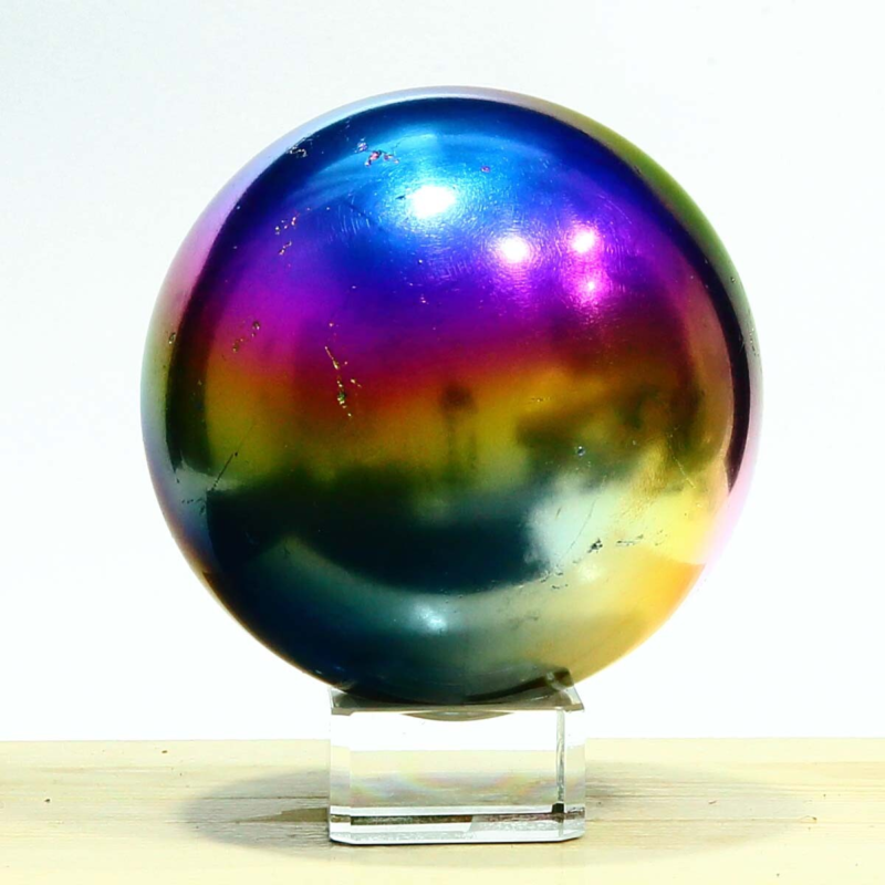 841g Natural Crystal Electroplated Rainbow Crystal Ball Quartz Sphere Healing