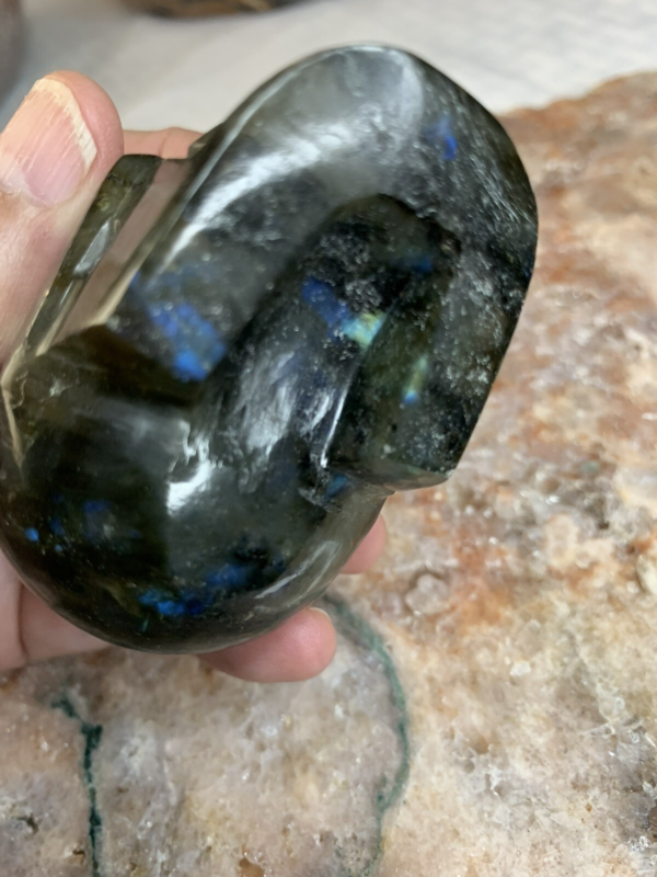 Labradorite Crystal Skull Small Hand Carved 2 1/2” Reiki Chakra Healing Stone