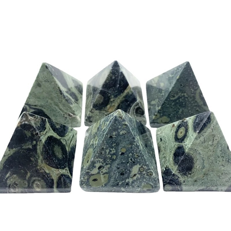 Natural Peacock Eye Quartz Crystal Pyramid Malachite Stone Chakra Tower Healing