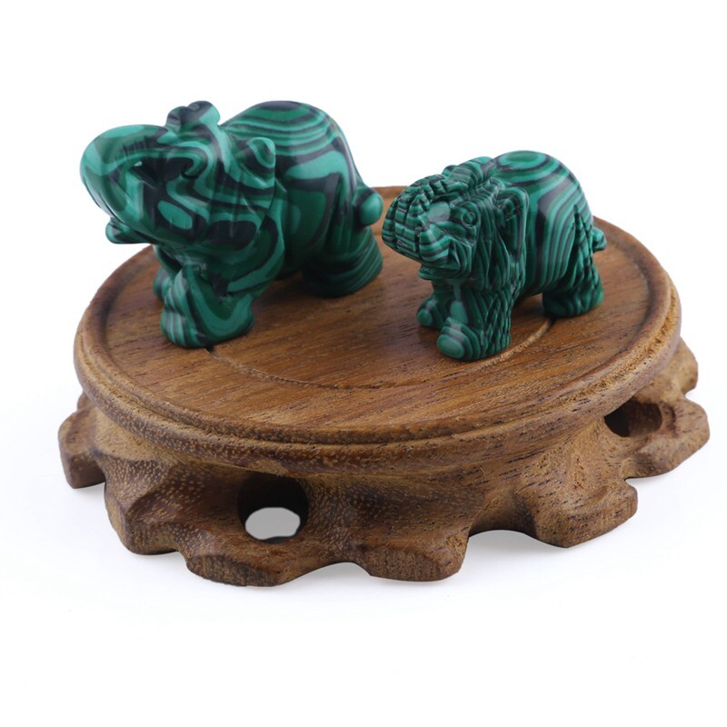 Natural Quartz Baby Elephant Stone Crystal Healing Carved Gemstone Animal Decor