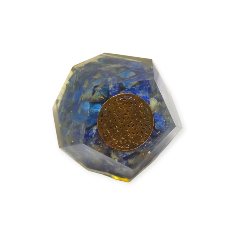 Blue Lapis Lazuli Orgonite Dodecahedron Crystal Geometric Healing  Reiki 40-45MM