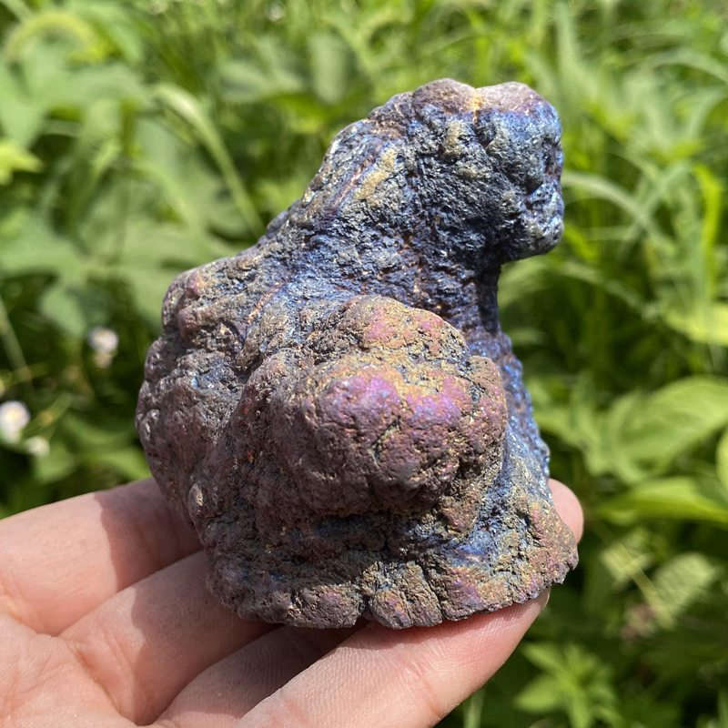 200g Electroplating color Natural Crystal Agate cave ornaments crystal cluster q