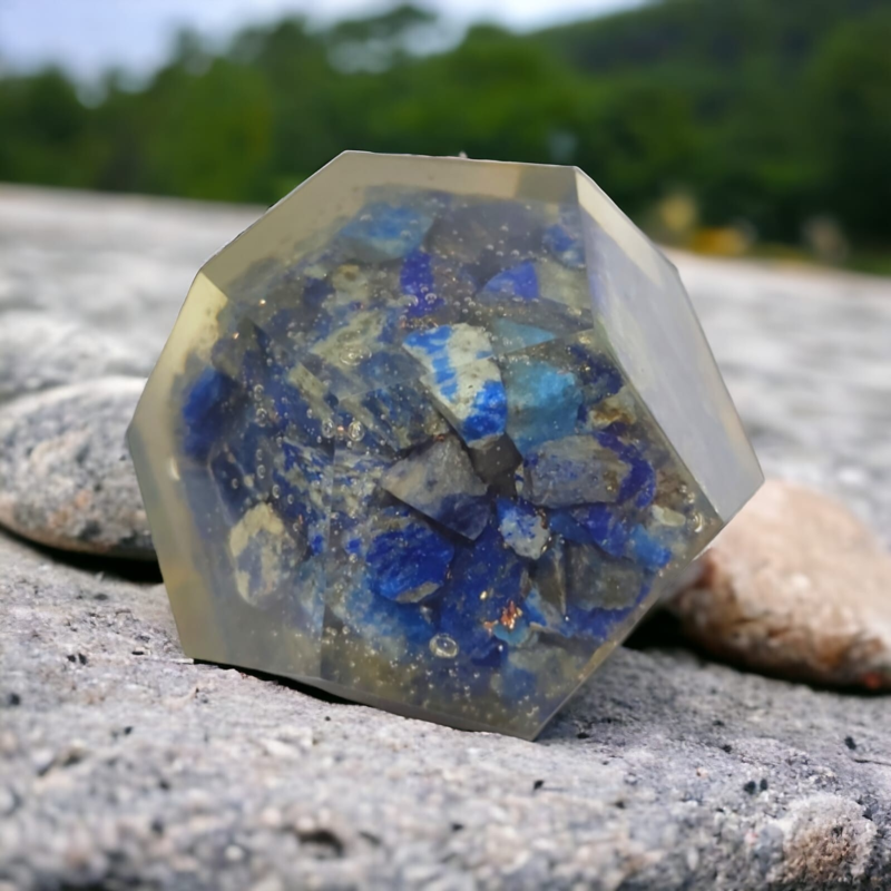 Blue Lapis Lazuli Orgonite Dodecahedron Crystal Geometric Healing  Reiki 40-45MM
