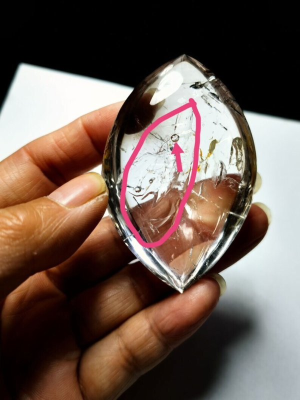 Collection Tibetan Crystal Oval 1 Visible Moving Bubble Enhydro &Sand 2.51 in
