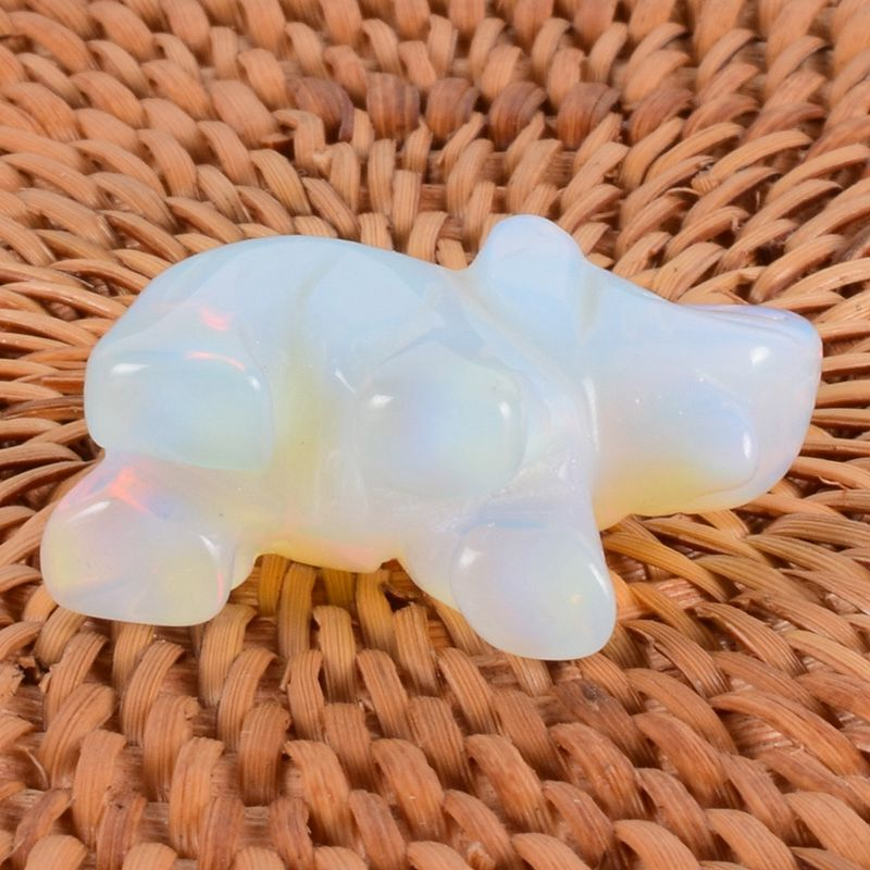 Natural Quartz Baby Elephant Stone Crystal Healing Carved Gemstone Animal Decor