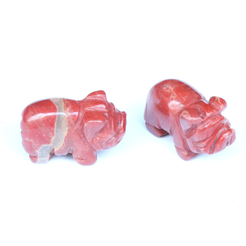Natural Colorful Quartz Mini Crystal Piggy Animal Carved Chakra Gemstone Decor