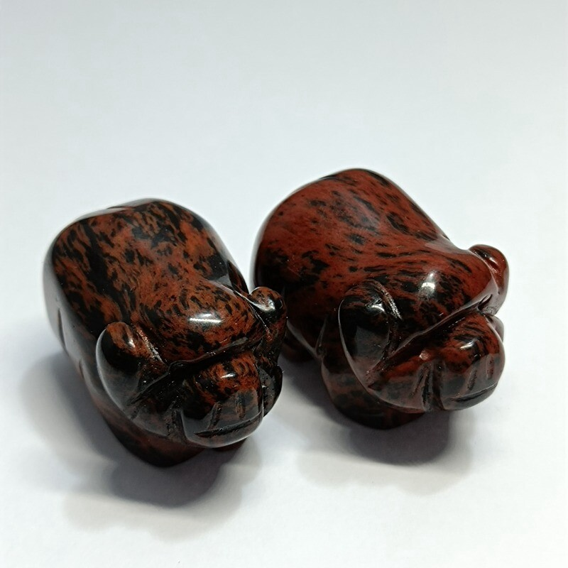 Natural Quartz Crystal Skull Carved Pig Healing Stone Wild Boar Piggy Animal Gem