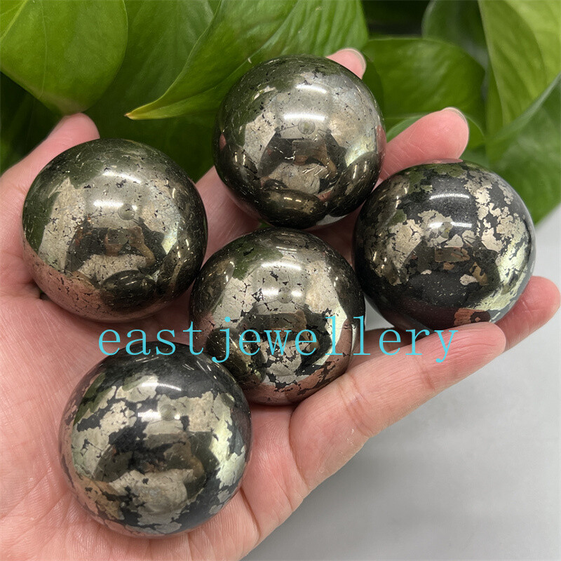 40mm+ Natural Chalcopyrite Carved sphere quartz crystal Ball Reiki Healing 1pc